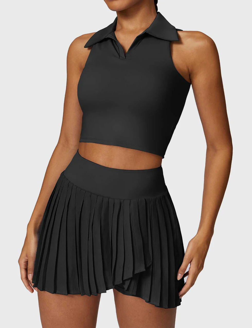 Crop Top Tennis Skirt Set