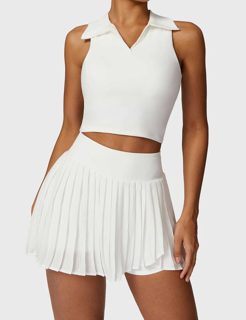 Crop Top Tennis Skirt Set